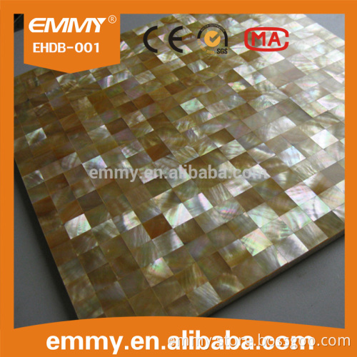 natural gold MOP yellowlip shell mosaic and tile TV wall,bathroom decoration